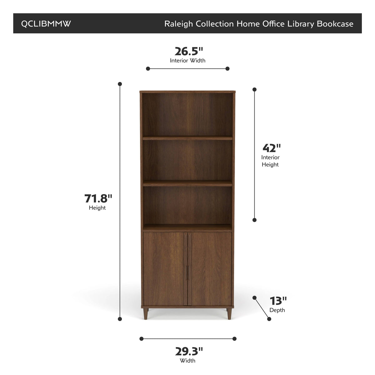 Vintage Walnut Bookcase J1611