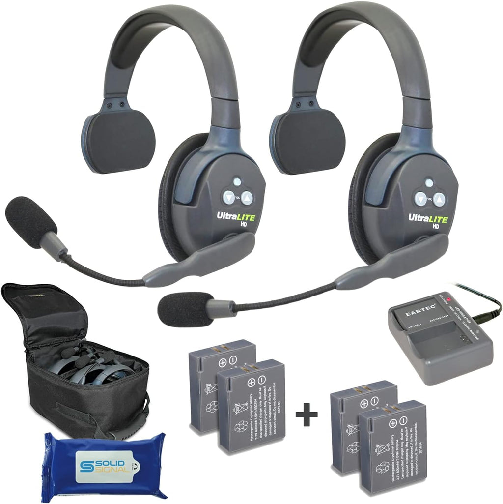 2 Dual Ear Wireless Headset Communication System with 2 Additional Batteries G4798