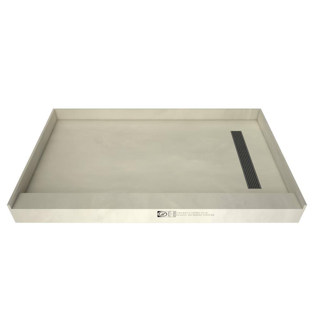 Trench Shower Pan, 42x22 W x 36x22 D, Brushed Nickel P8842