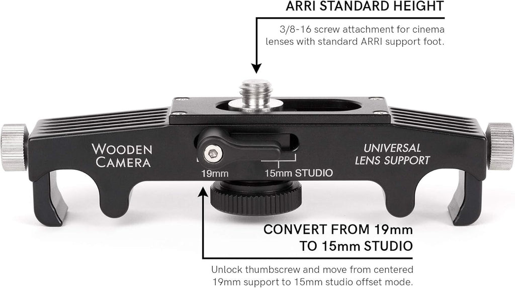 Universal Lens Support with Rolling Y-Bracket and Height Extension Posts C819