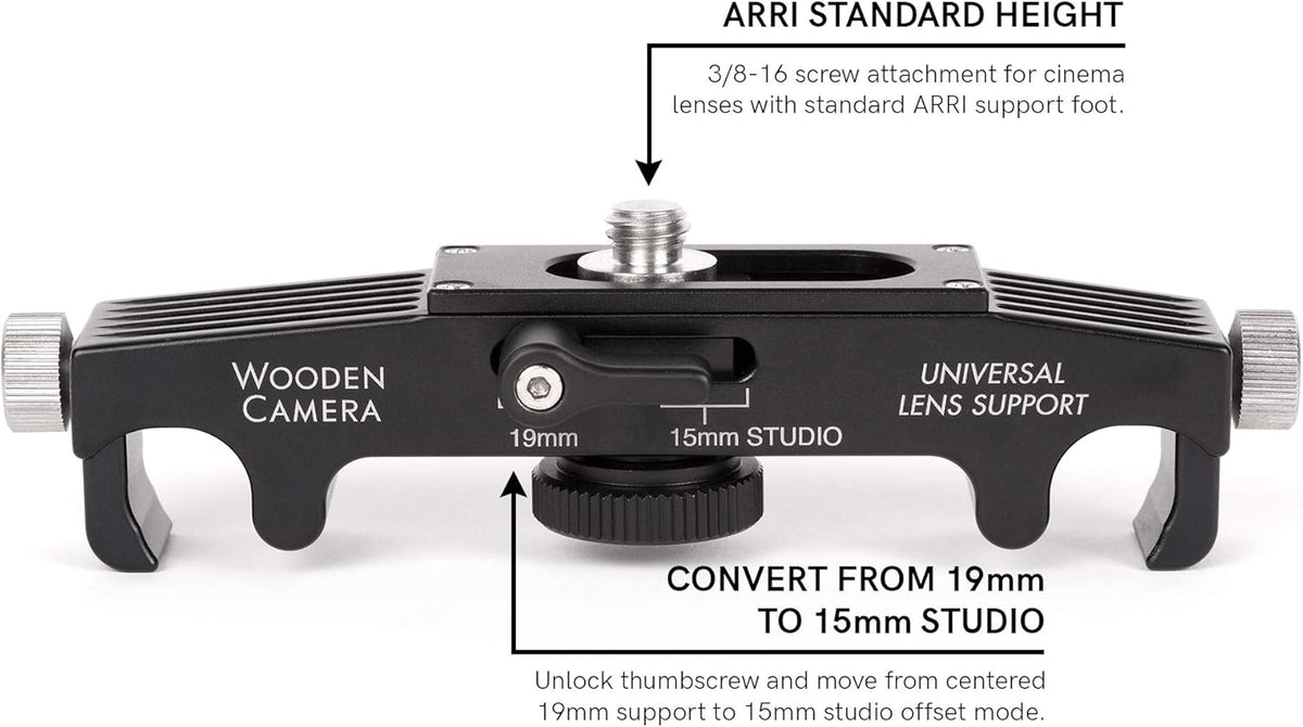 Universal Lens Support with Rolling Y-Bracket and Height Extension Posts C819