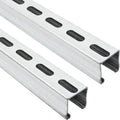 (2-Pack) 5 Feet x 1-5/8" Metal Strut Channels with Pre-Galvanized Zinc Coating - 12 Gauge Solid Strut Channels - Half Slotted Back Channels Pack of 2 J783