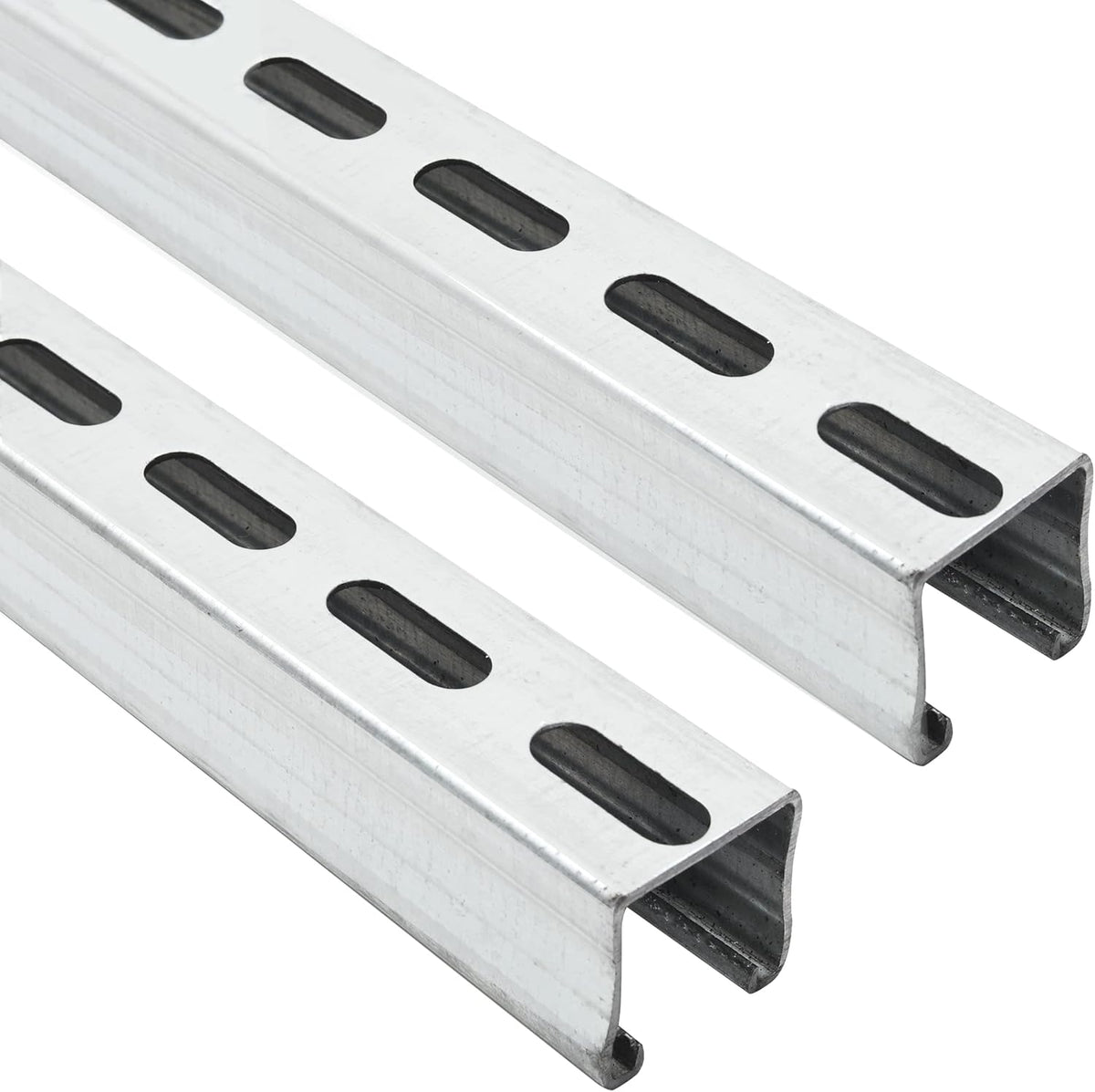 (2-Pack) 5 Feet x 1-5/8" Metal Strut Channels with Pre-Galvanized Zinc Coating - 12 Gauge Solid Strut Channels - Half Slotted Back Channels Pack of 2 J783
