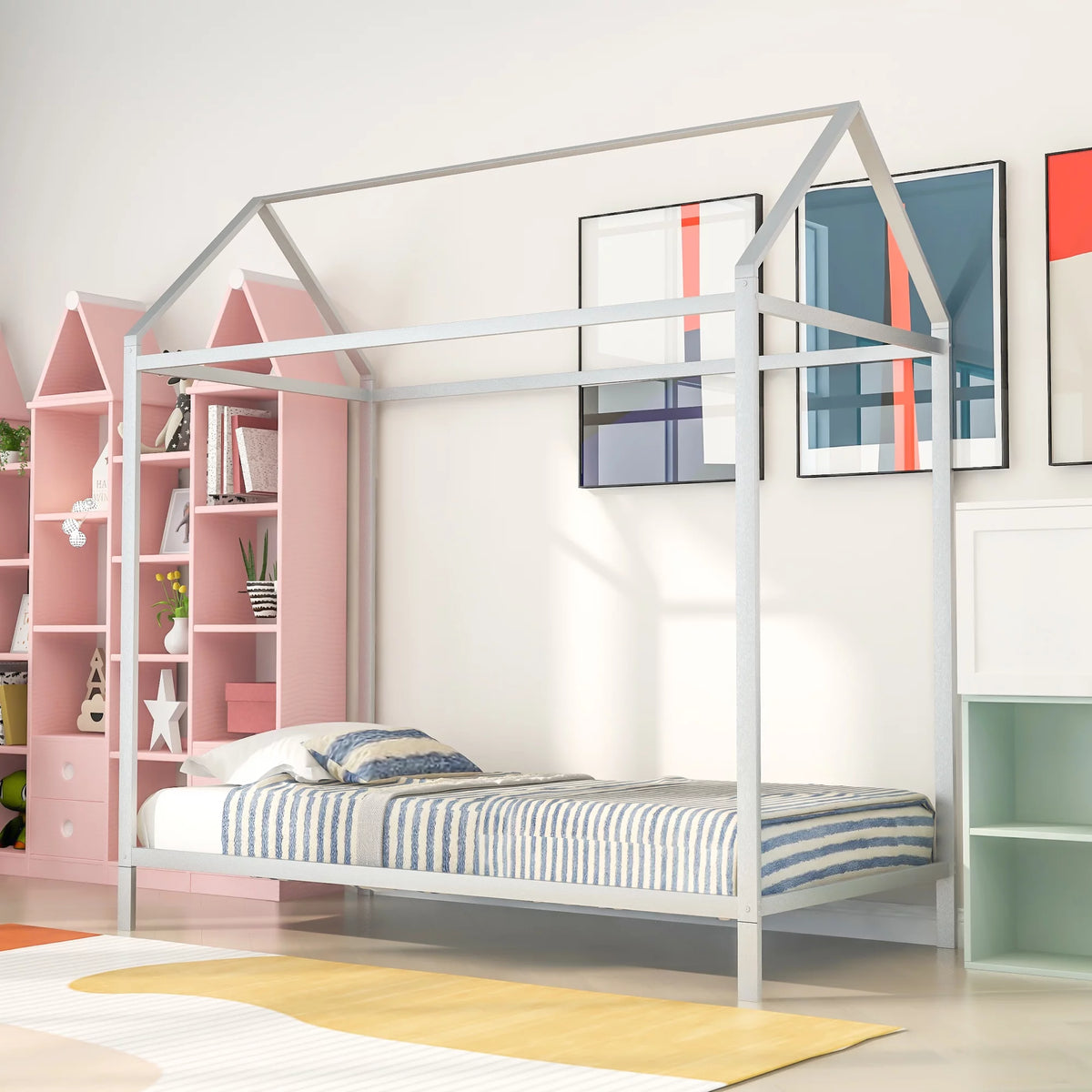 Twin Size Metal Platform Bed Frame E596