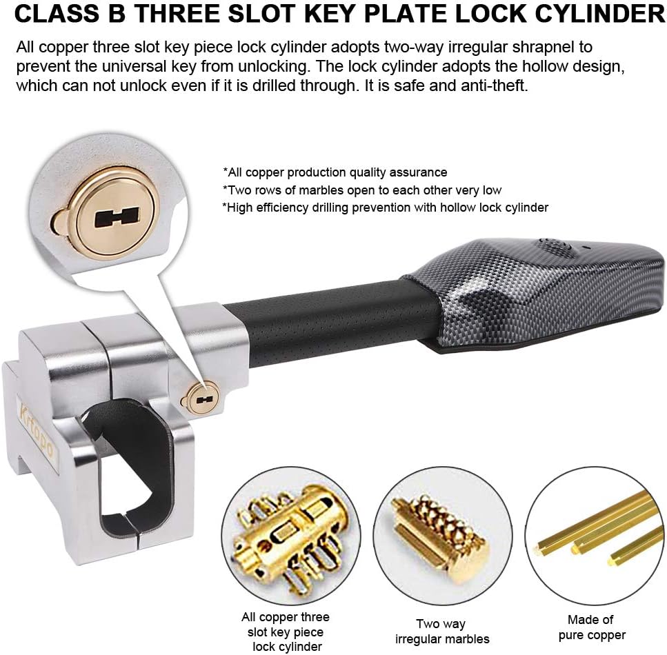 Retractable Steering Wheel Lock with Alarm T7970