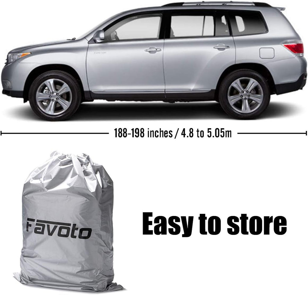 SUV Car Cover 5 Layer Waterproof Windproof Scratch Resistant Pack of 2 A657302