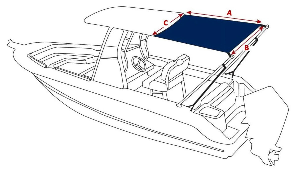 Heavy Duty Stern Shade Kit - 2.3m x 1.4m - Blue H3528