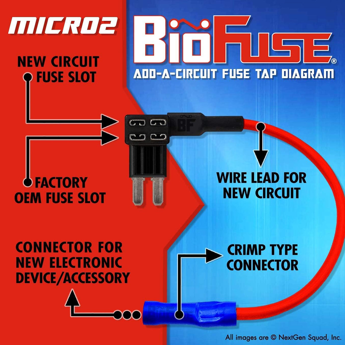 12V Micro2 50 Piece Add-a-Circuit Car Fuse Tap and Holders Pack Z88270