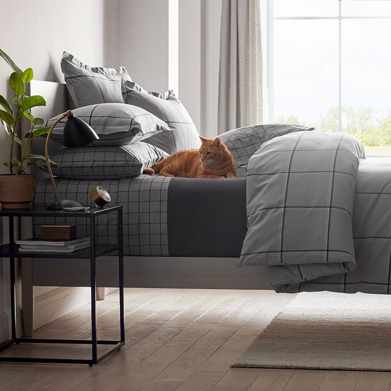 Gray Multi Twin Percale Duvet Cover W6298