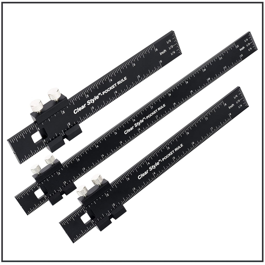 3 Pack 6, 8 and 12 inch Woodworking T Track Ruler F5399