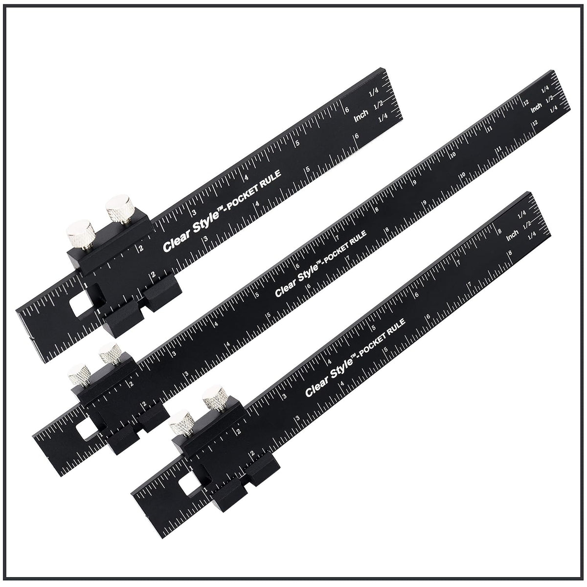 3 Pack 6, 8 and 12 inch Woodworking T Track Ruler F5399