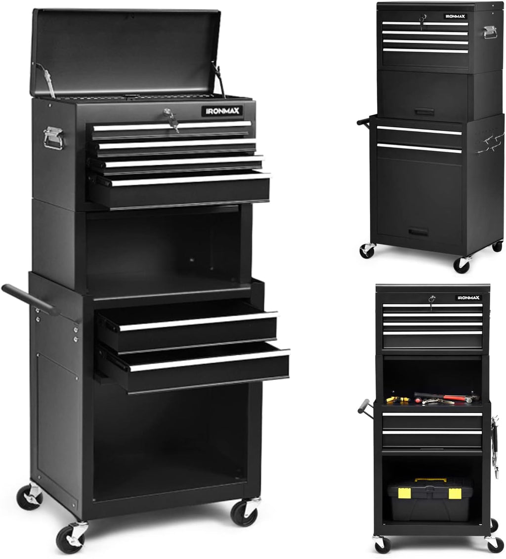 Red 6-Drawer Rolling Tool Storage Cabinet with Wheels O407