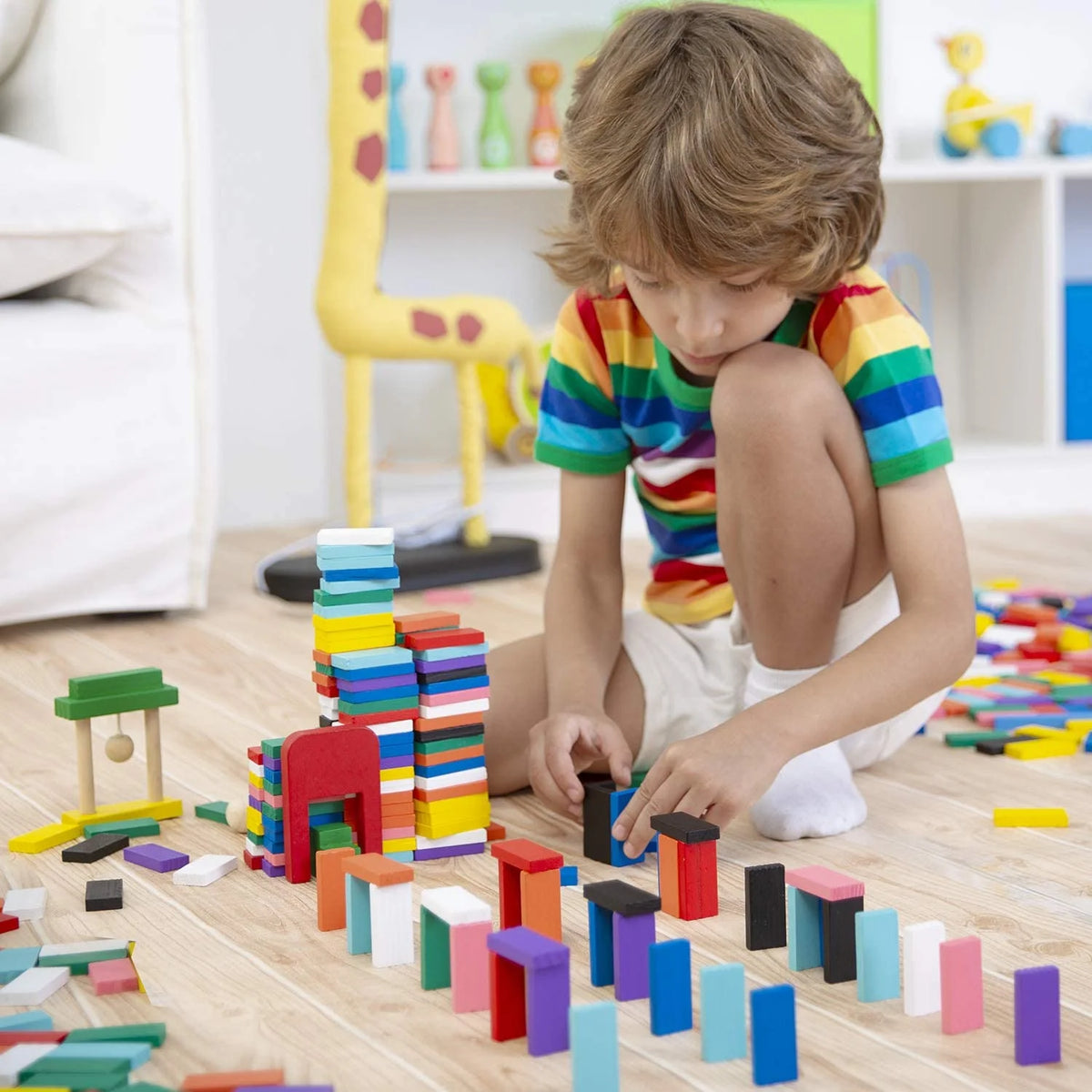 Wood Dominoes Tiles Building Blocks Y523509