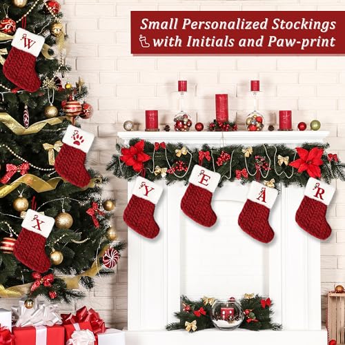 8 Inches Mini Embroidered Plush Knitted Christmas Stocking T890