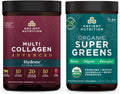 Multi Collagen Advanced Powder Hydrate, Mixed Berry, 30 Servings + Organic Supergreens Power, Greens Flavor, 25 Servings Q5548