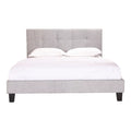 Light Gray Fabric King Platform Bed B801