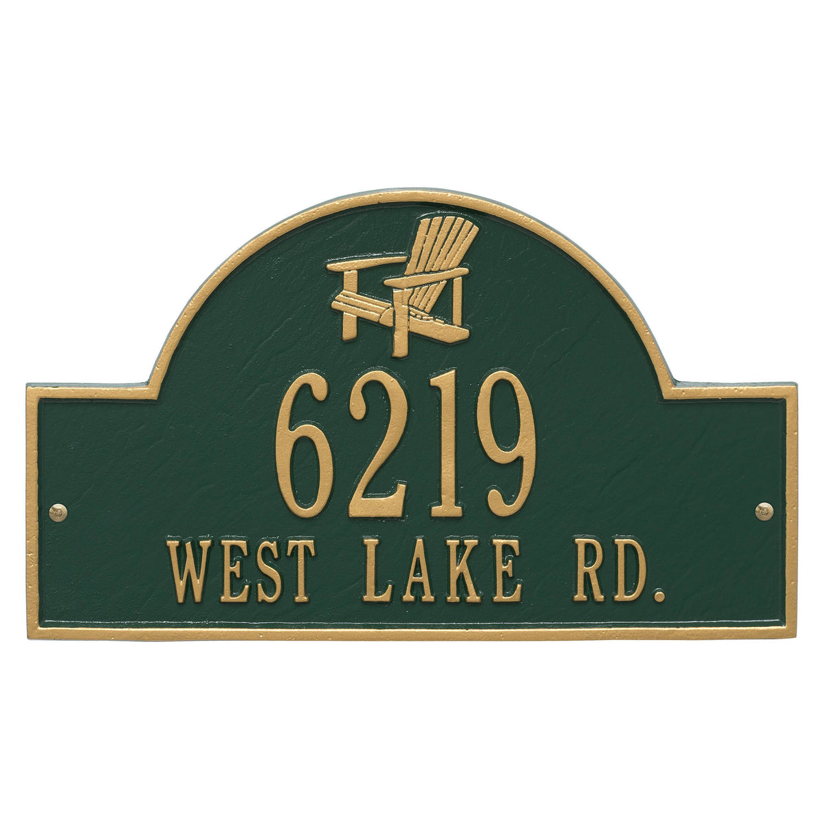 Green & Gold Adirondack Arch Plaque X505375