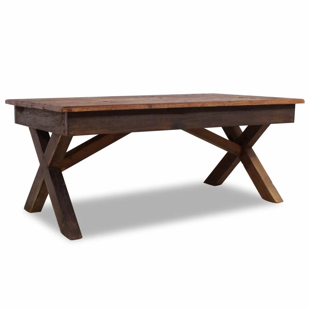 Rustic Wood Coffee Table and End Side Table J22640