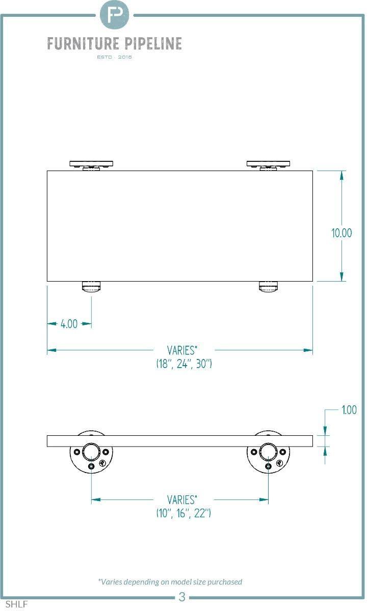 2-Piece Industrial Farmhouse Wall Shelf Set C18299