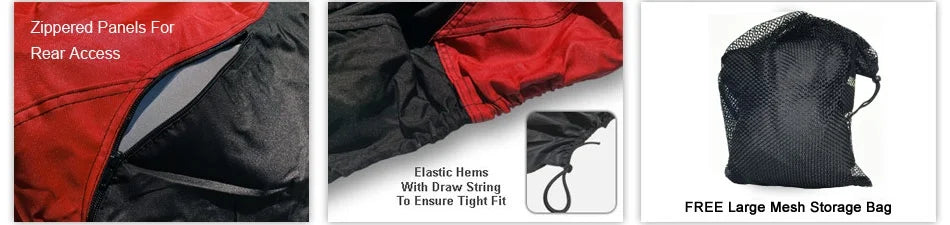 Red / Black Jet Ski Cover with Trailer Straps and Storage Bag Z45697