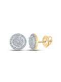 10kt Yellow Gold Mens Diamond Circle Cluster Earrings 1/3 Cttw Z660121