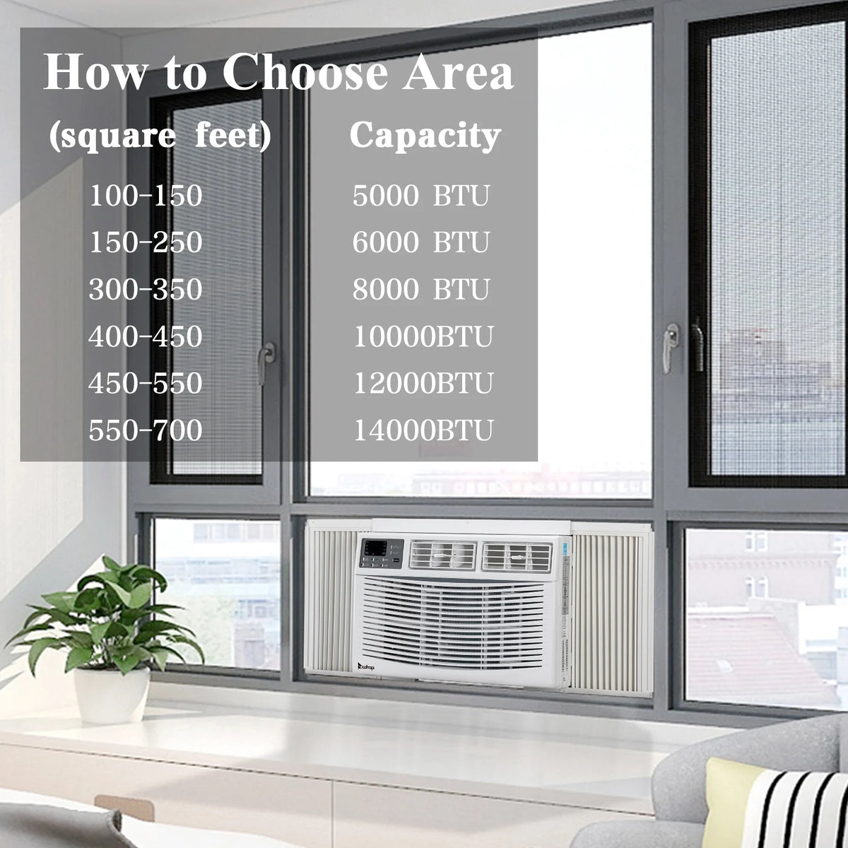 8000BTU 115V Window Air Conditioner with Remote Control Q849