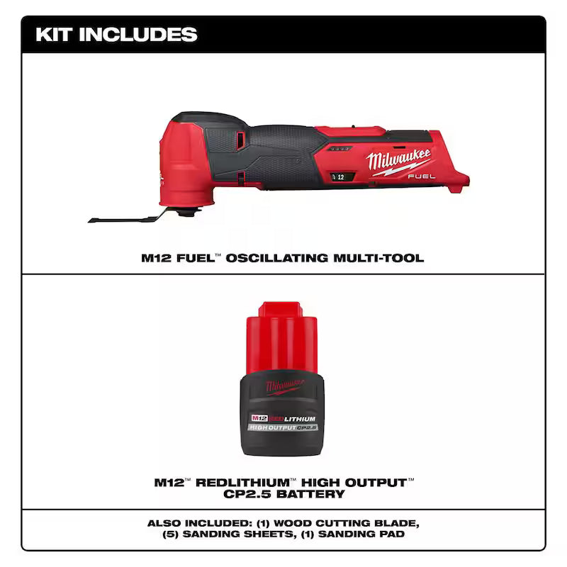 12V Cordless Oscillating Multi-Tool with 2.5 Ah Battery Pack Q3926