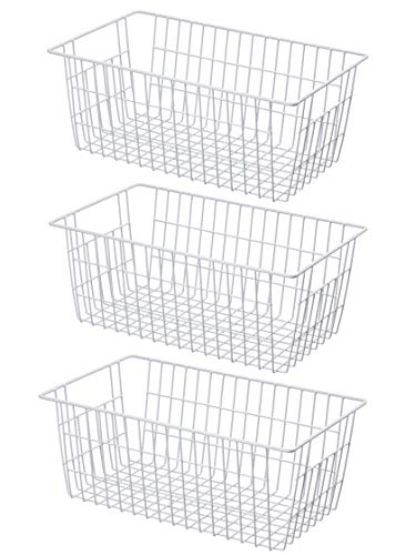 Freezer Baskets, Pantry Storage Bins, Metal Wire Organizer 14"x11"x6" F177
