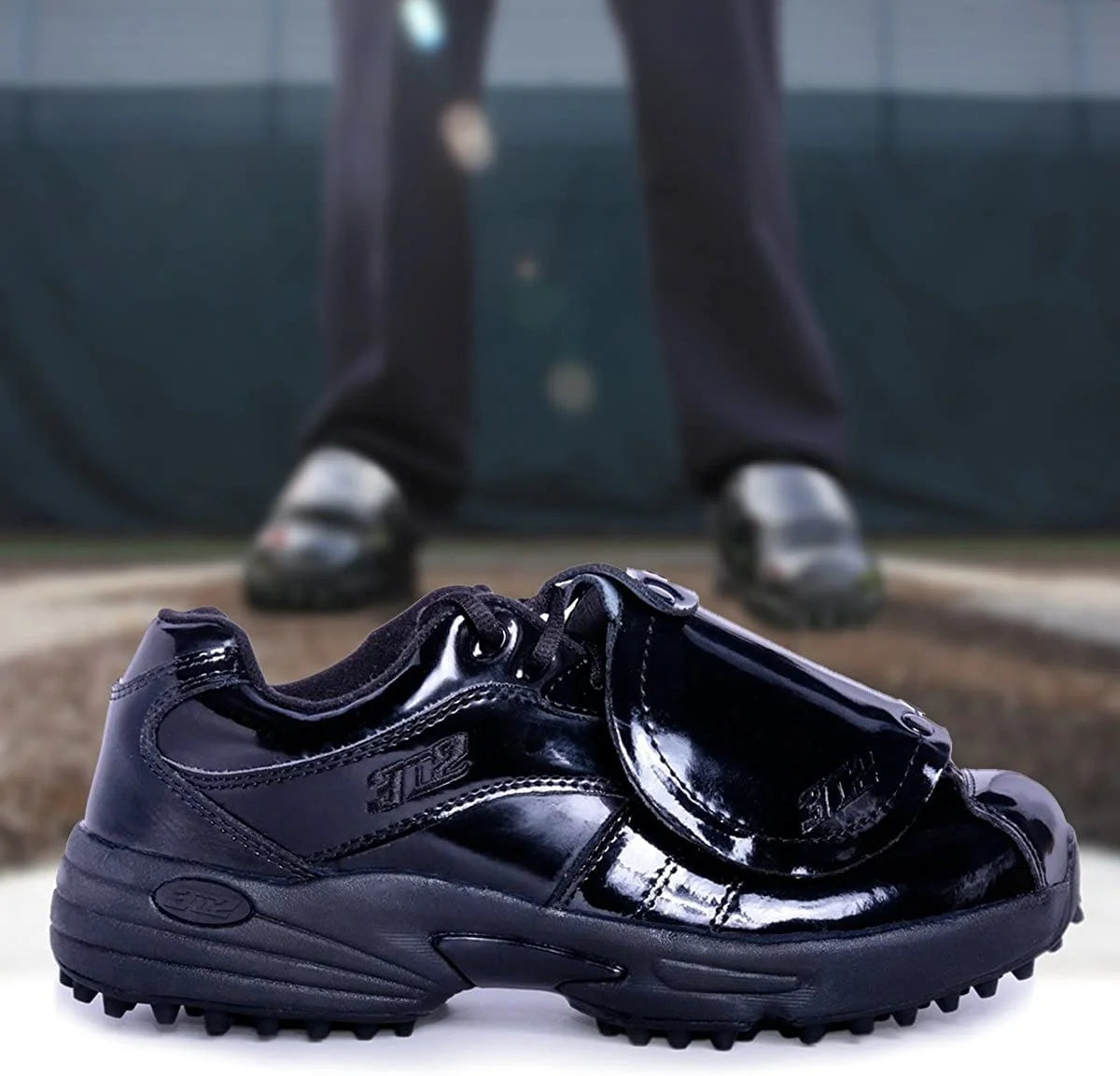 Black Patent Leather Baseball Cleat W245376