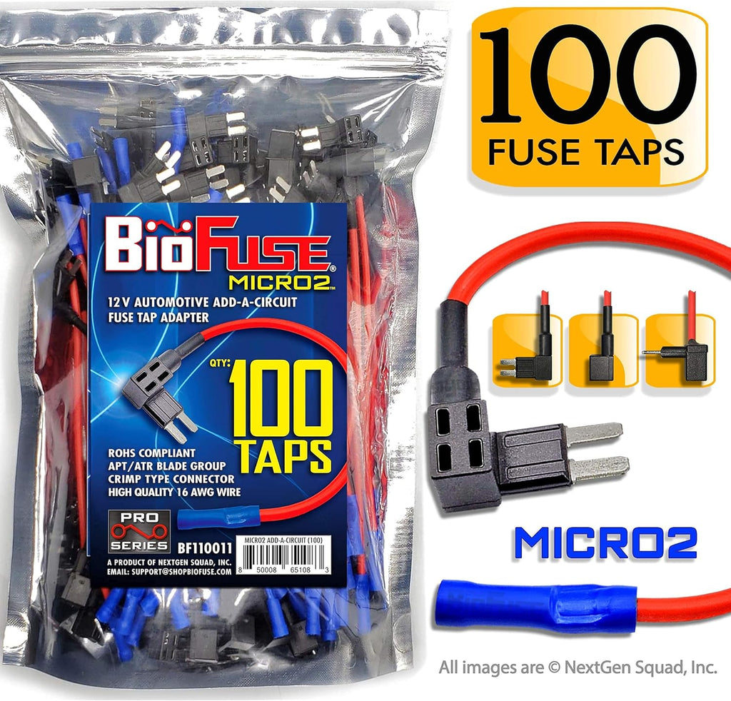 12V Micro2 50 Piece Add-a-Circuit Car Fuse Tap and Holders Pack Z88270
