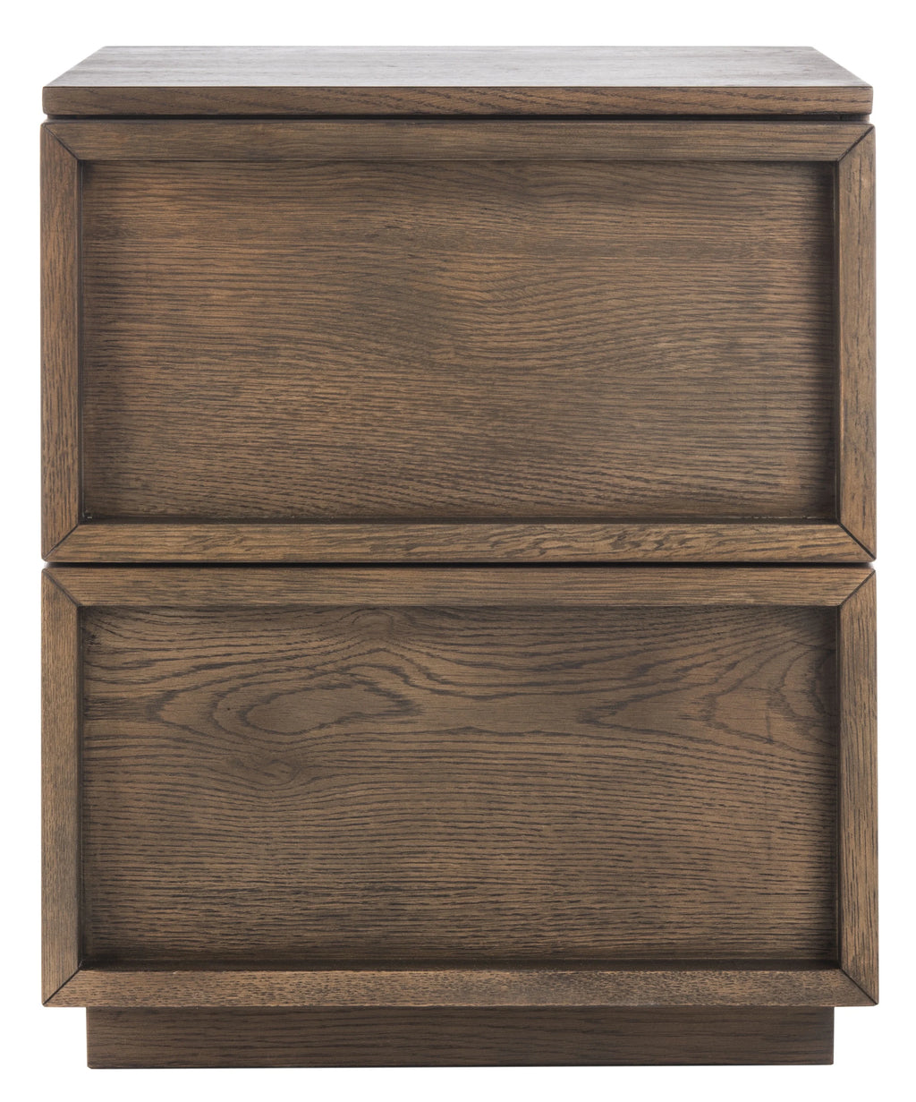 Medium Oak 2 Drawer Nightstand Z864