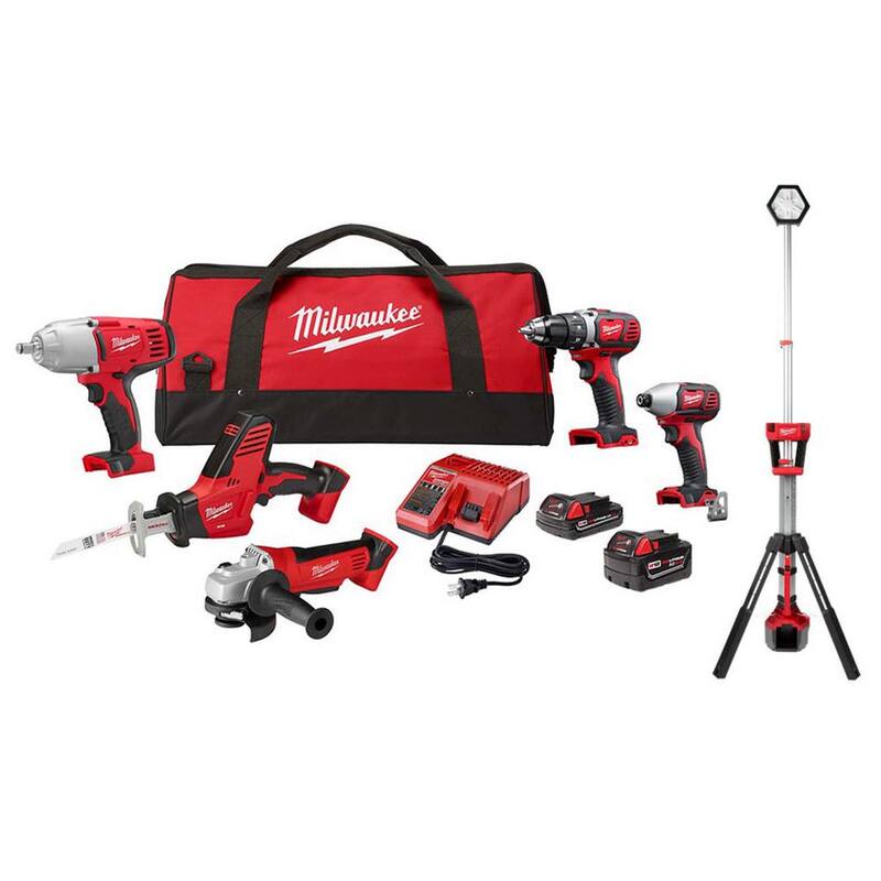 18V Cordless 5-Tool Combo Kit with Batteries Charger Tool Bag V818