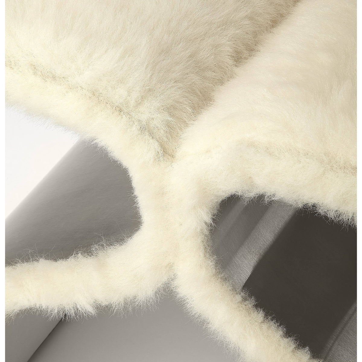 Faux Fur Silver Stool I252