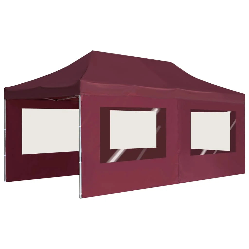Wine Red Aluminum Folding Party Tent with Walls M34186