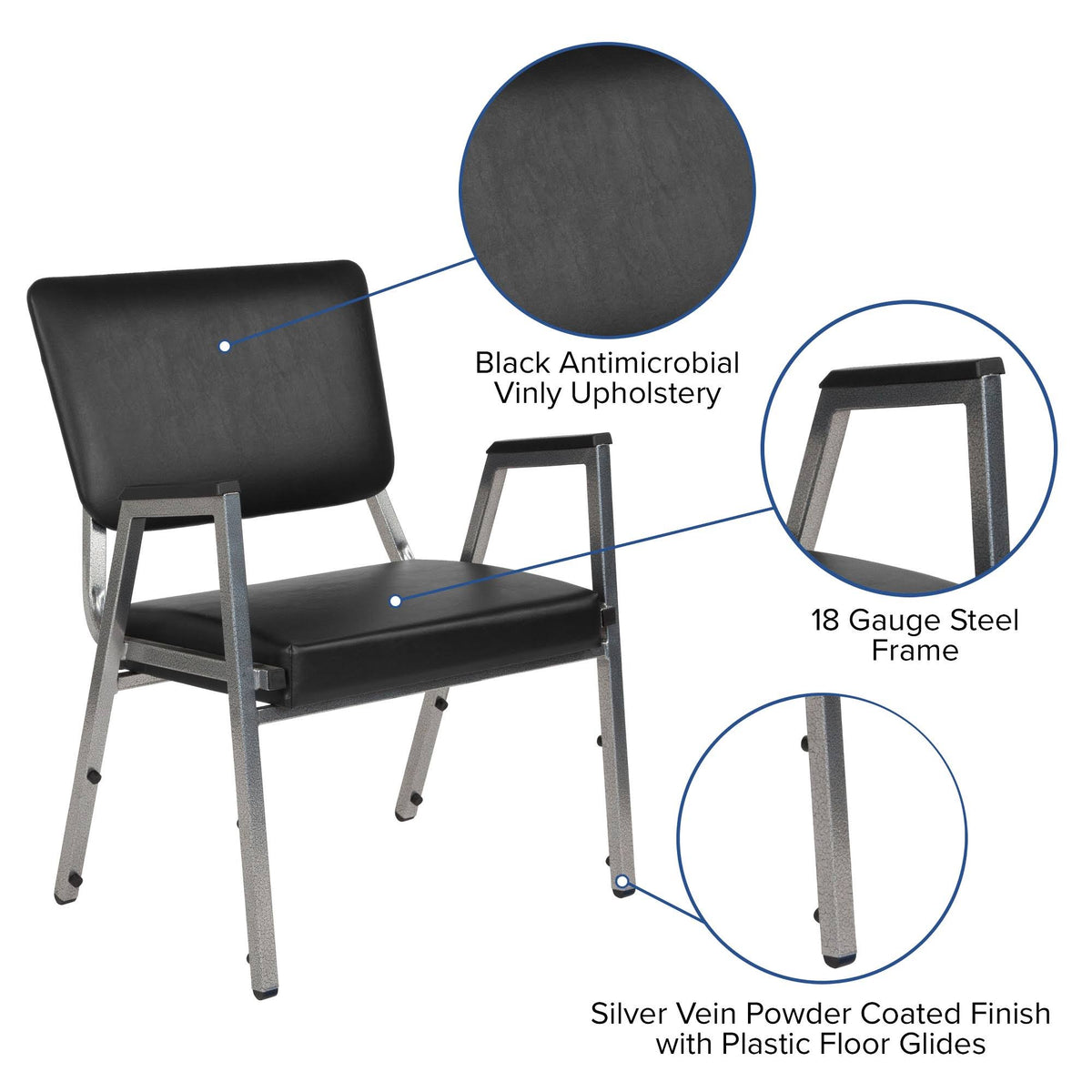 Black Vinyl Bariatric Arm Chair X11582