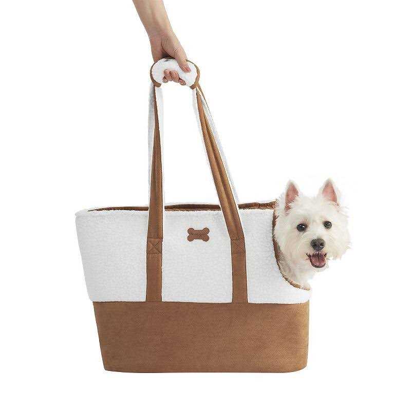 Faux Suede & Sherpa Pet Carrier X51462
