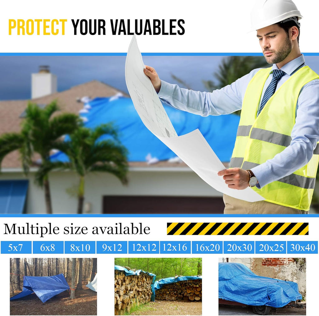 Blue Waterproof Poly Tarp M121372