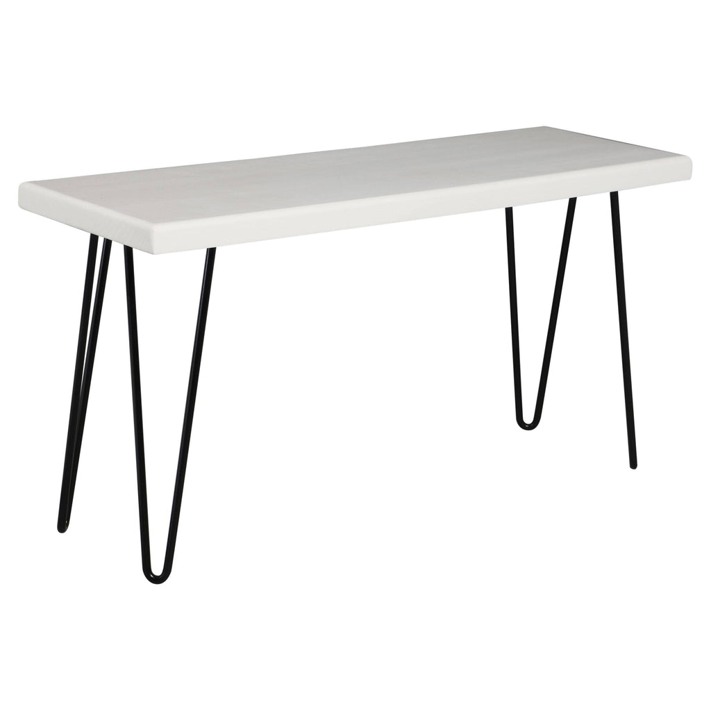Rustic White Wood Bench K266