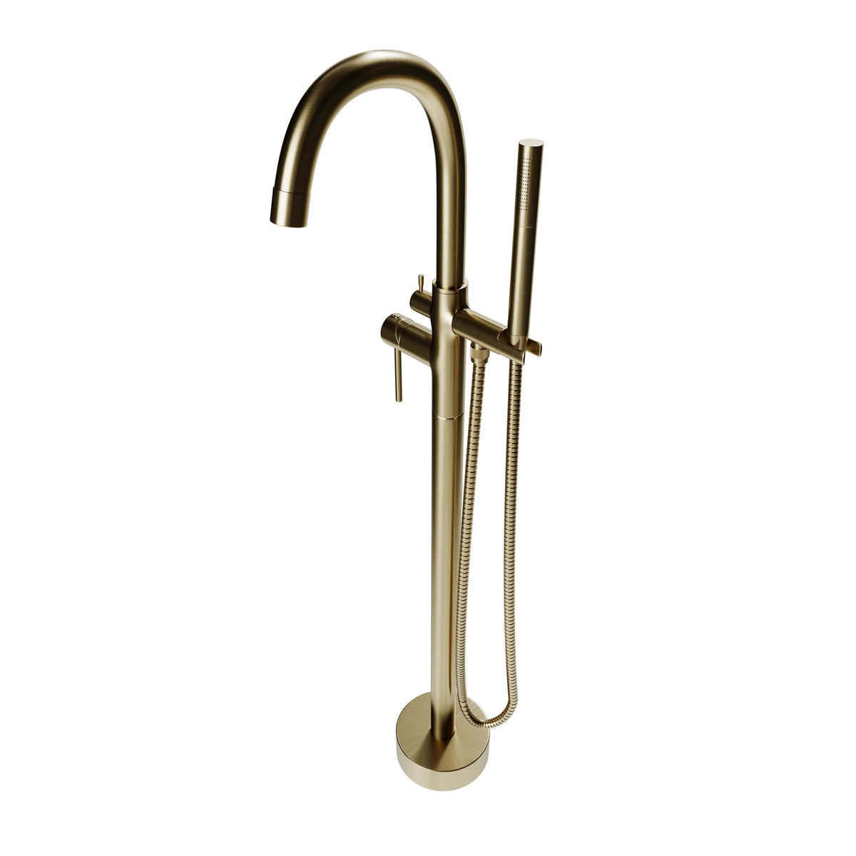 Brushed Nickel Single Handle Floor Mounted Freestanding Tub Filler C599572