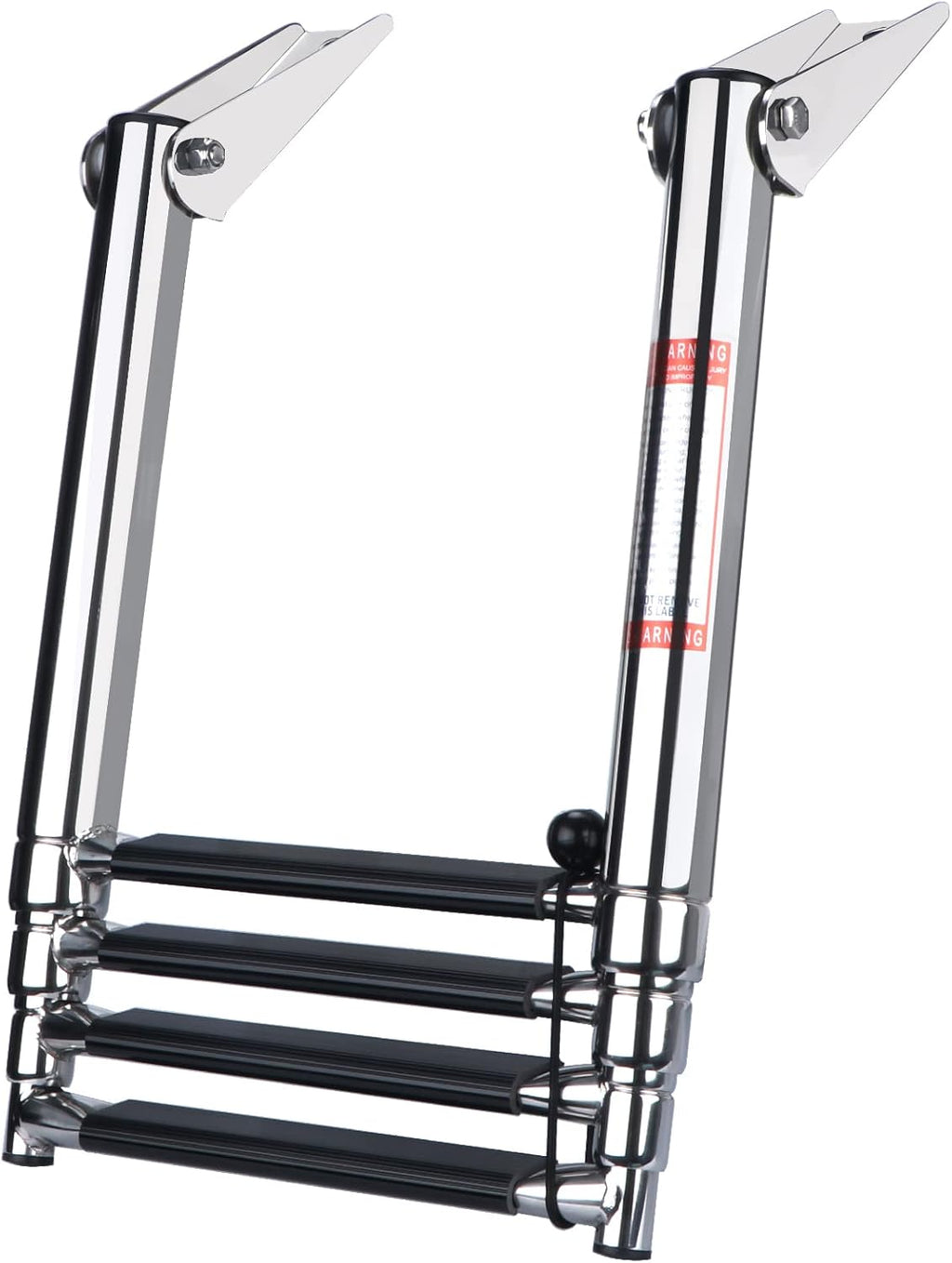 Telescopic 4 Step Stainless Steel Boat Ladder, 900 Pound Capacity, Pack of 2 W92283