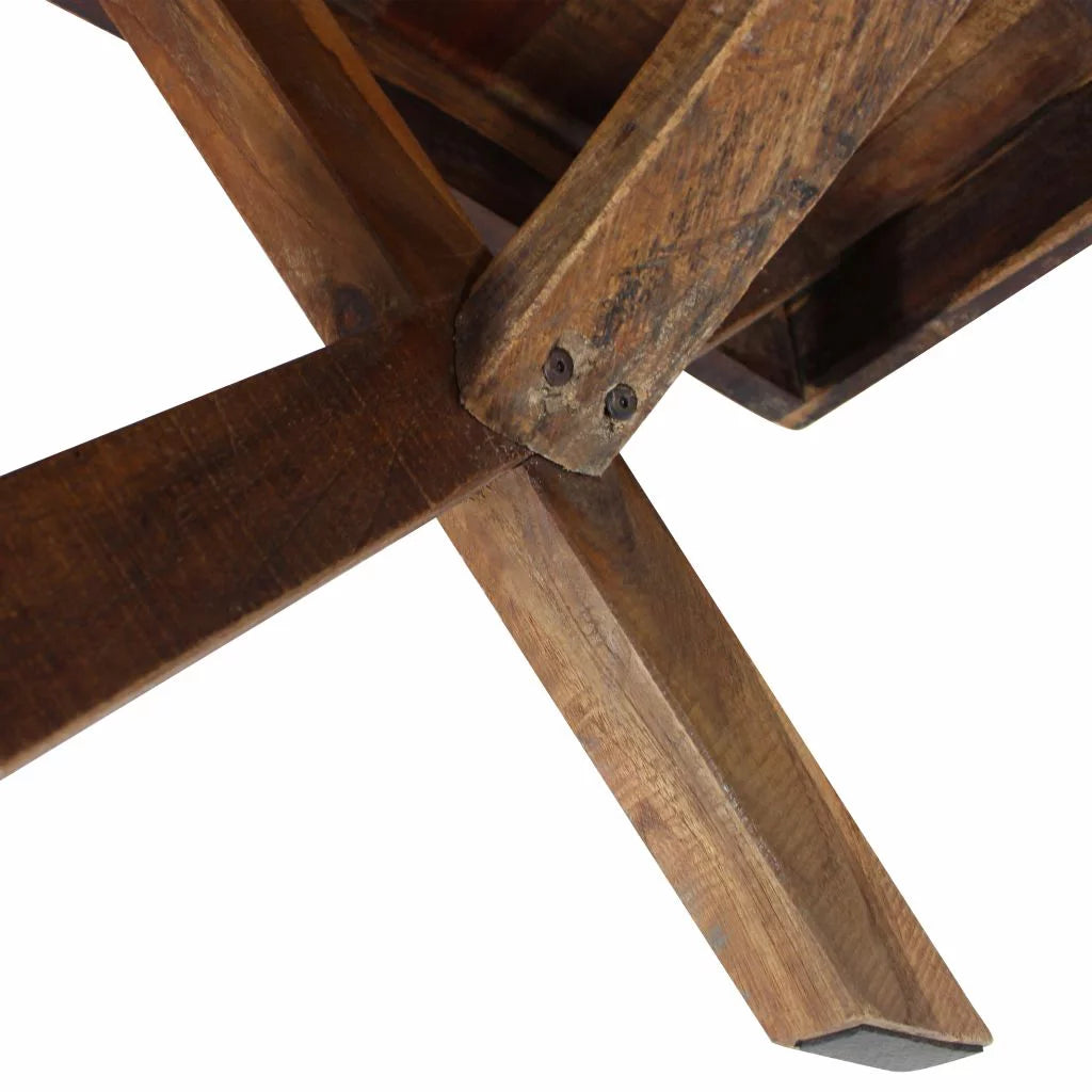 Rustic Wood Coffee Table and End Side Table J22640