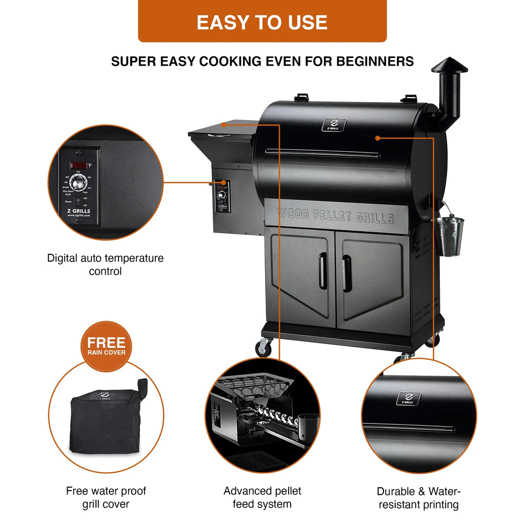 Black Pellet Grill & Smoker T504