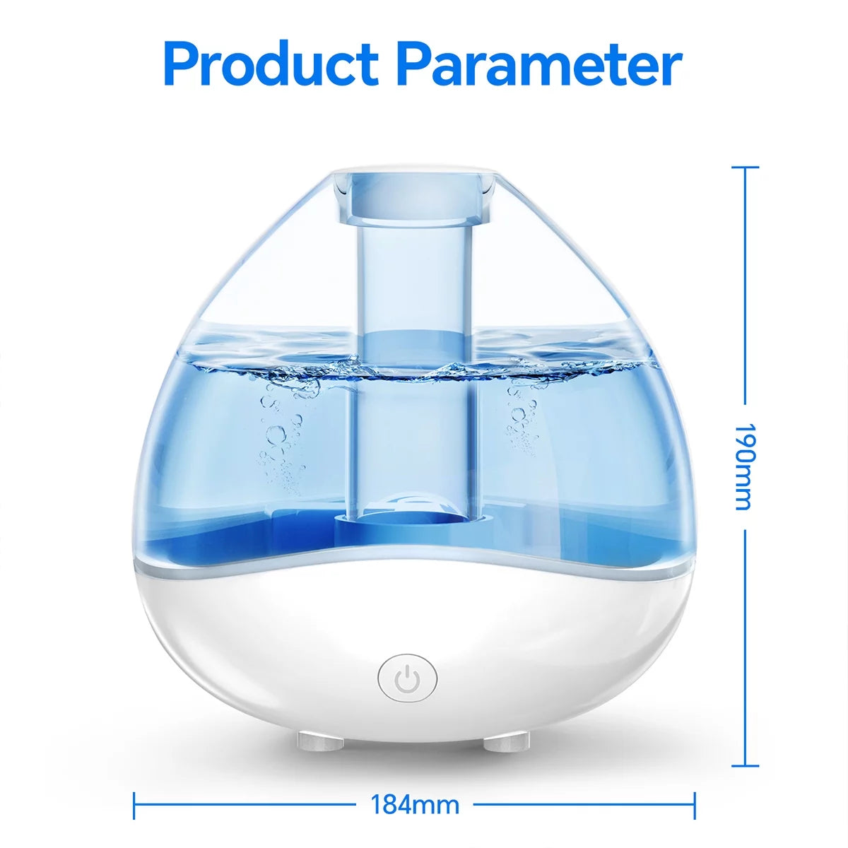 1.5L Ultrasonic Humidifier with Diffuser and 7 Color Night Light S6987