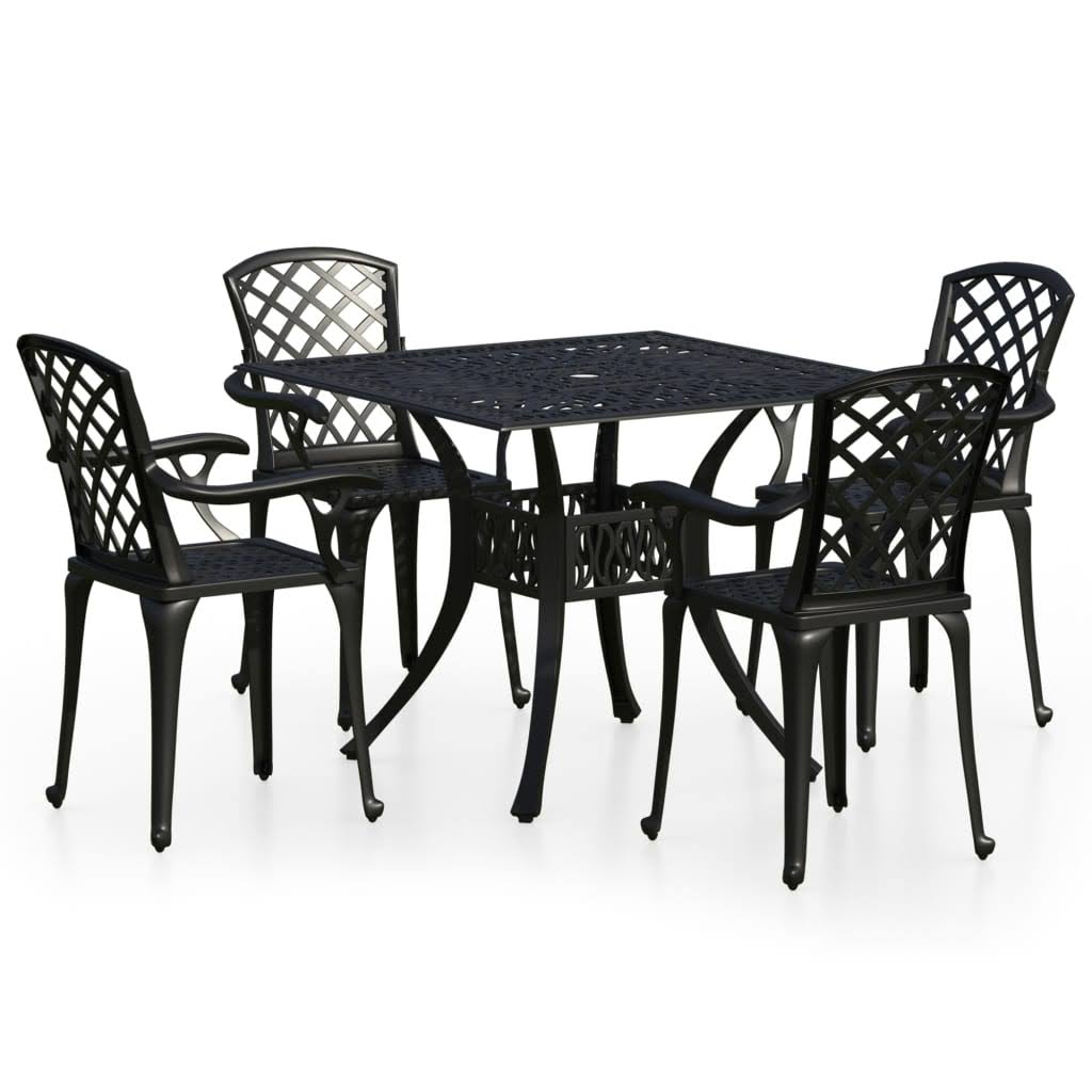 5 Piece Cast Aluminum Black Bistro Set K23473