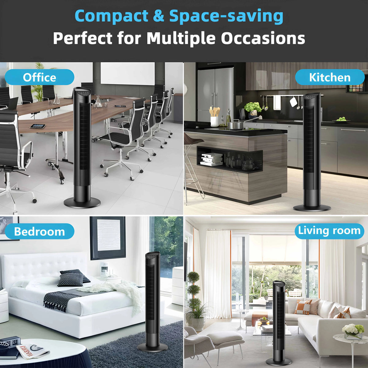 35 Standing Floor Fan with Remote, 3 Speeds, 3 Modes, 8H Timer I983562