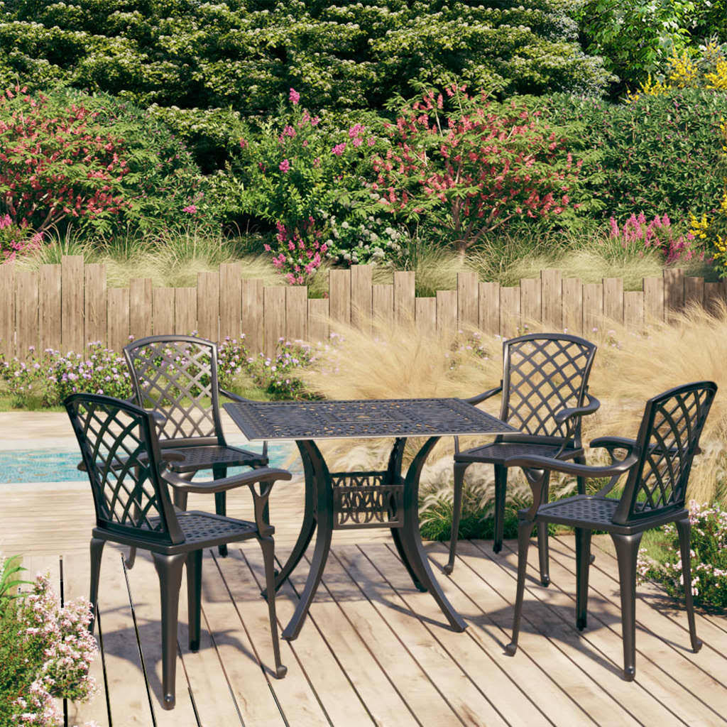 5 Piece Cast Aluminum Black Bistro Set K23473