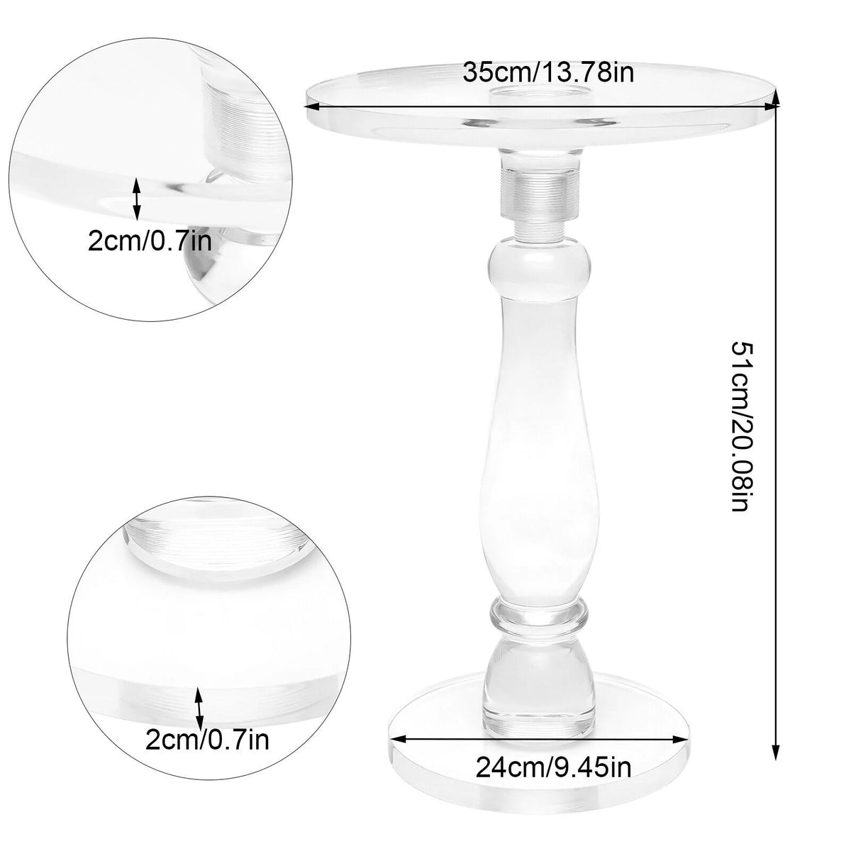 Clear Acrylic Round End Table C931