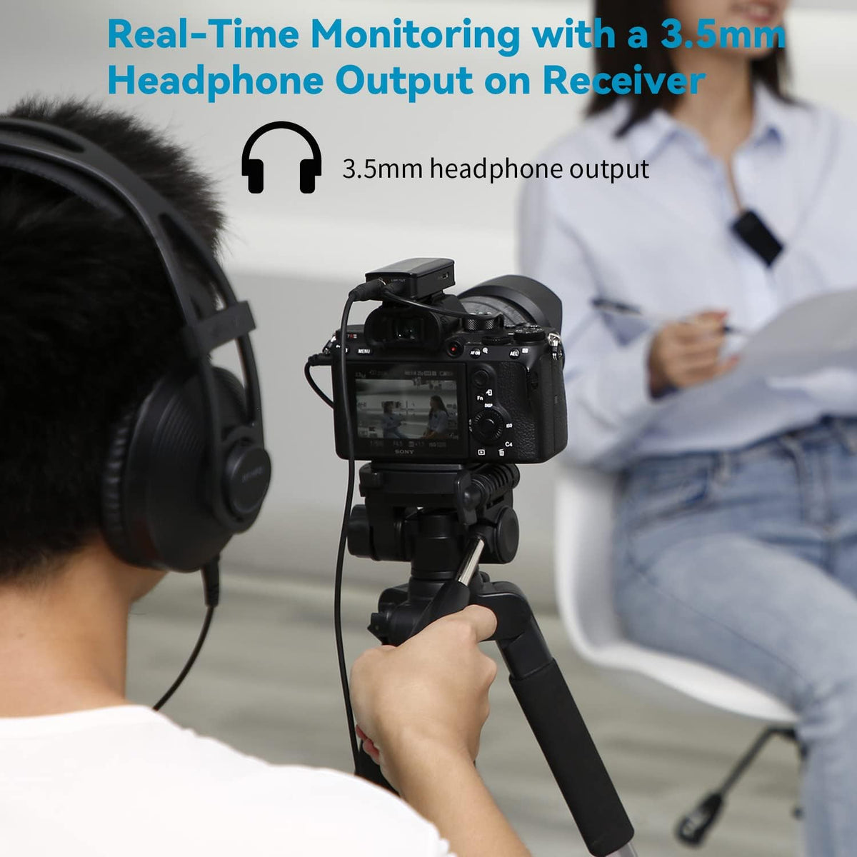 Wireless Lavalier Microphone for Camera DSLR Camcorder 2.4GHz Dual Channel Lapel Mic Y627