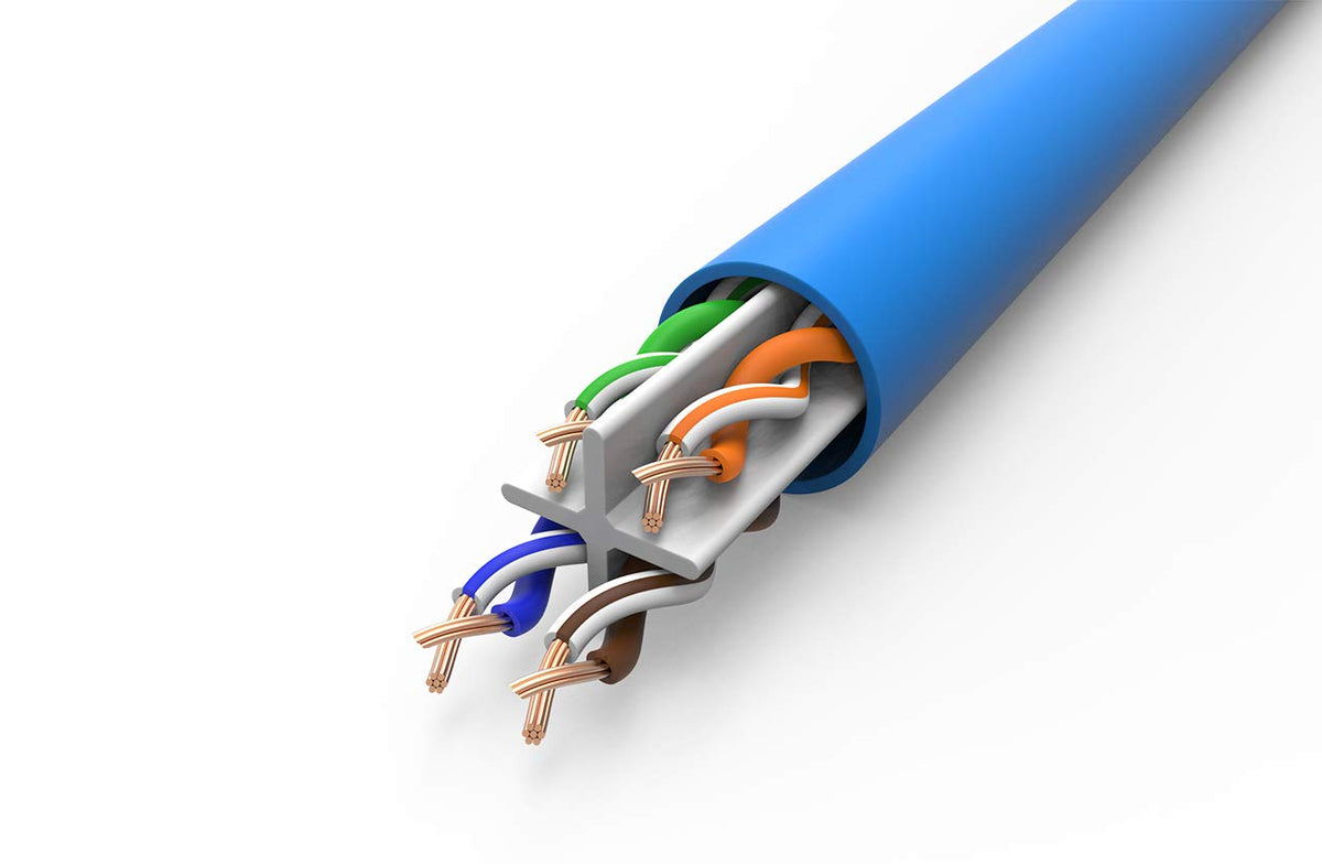 Bulk Ethernet Cable, 250ft, 23AWG, Solid Bare Copper, Blue, Pack of 2 H219847