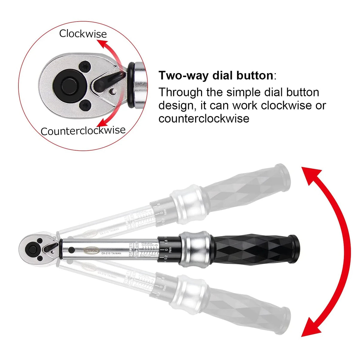 1/4" Drive Click Torque Wrench Set 1-25 Nm Bicycle Tool Kit H3014